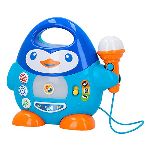Winfun 44754 - Karaoke pingüino, Reproductor música para niños, Juguete musical educativo, Con efectos y luces de colores, Incluye pilas, A partir de 18 meses, Juguetes y regalos infantiles