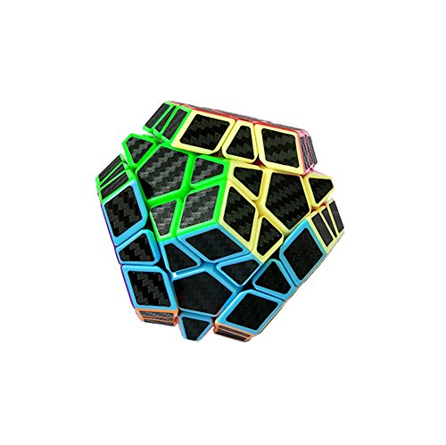 Wings of wind - Smooth Megaminx Cube 2x2x2 Dodecahedron Cube Funny Puzzle Juguetes educativos (Negro) (Fibra de Carbon 3x3)