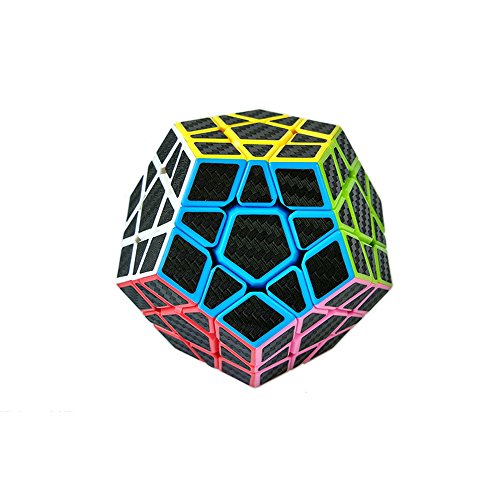 Wings of wind - Smooth Megaminx Cube 2x2x2 Dodecahedron Cube Funny Puzzle Juguetes educativos (Negro) (Fibra de Carbon 3x3)