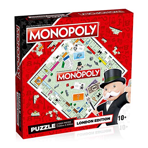 Winning Moves London Monopoly Jigsaw Puzzle Game,Red,1000 Piece