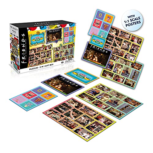 Winning Moves, Pack 5 Puzzles en 1 para Niños y Adultos de Friends, Incluye 1 Puzzle de 160 Piezas, 2 Puzzles de 500 Piezas y 2 Puzzles de 1000 piezas