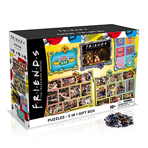 Winning Moves, Pack 5 Puzzles en 1 para Niños y Adultos de Friends, Incluye 1 Puzzle de 160 Piezas, 2 Puzzles de 500 Piezas y 2 Puzzles de 1000 piezas