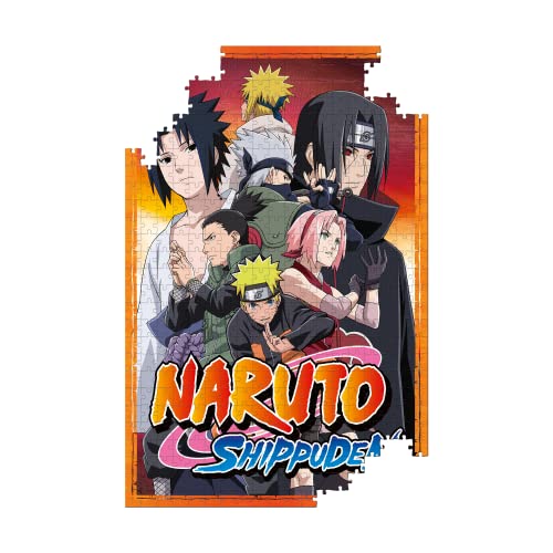 Winning Moves Puzzle de 500 Piezas de Naruto Shippuden Ninjas de Konoha - Nueva Versión - Rompecabezas para Niños y Adultos