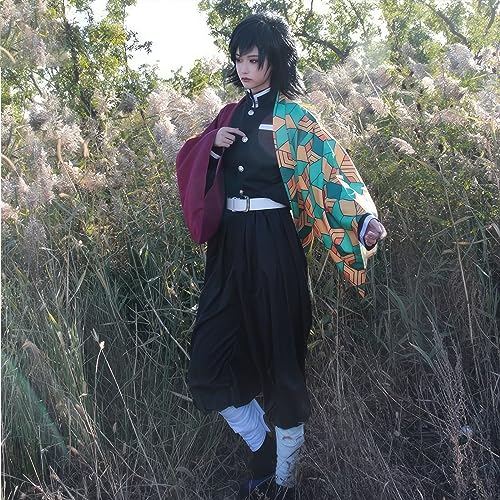 Winric Tanjirou Zenitsu Giyuu Cosplay Disfraz para anime japonés Kimono cosplay Disfraz Halloween (Tanjirou Kamado, XXL)