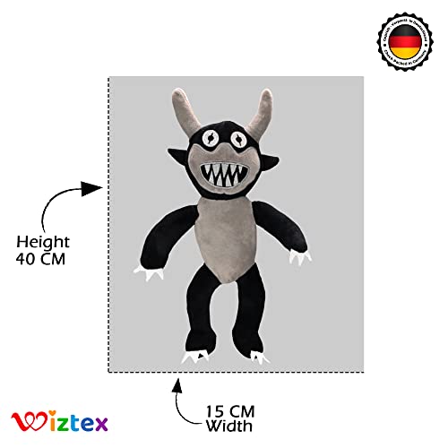 Wiztex Rainbow Friends - Juguete de peluche (30 cm, diseño de cuerno de ganado y monstruo de ganado, inspirado en los fans de Roblox y Rainbow