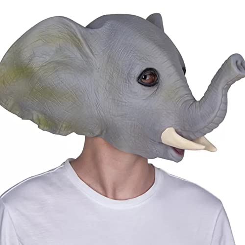 WLLLTY Máscara de Halloween realista elefante fiesta máscara zoológica Tema vestido hasta sombreros Halloween disfraz fiesta Animal Props