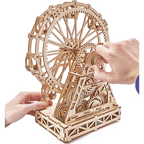 Wood Trick Ferris Wheel Toy Mechanical Model, Observation Wheel - 3D Wooden Puzzle, Eco Wooden Toys, Assembly Model, Brain Teaser for Adults and Kids