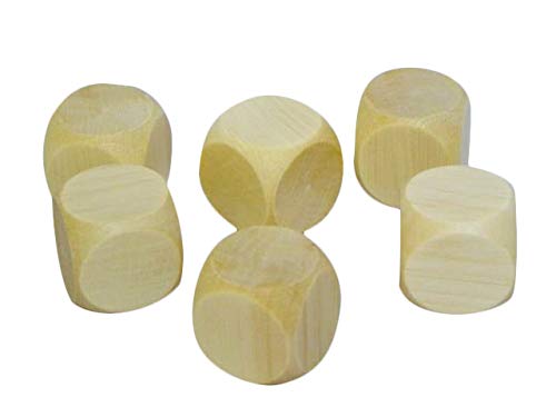 Wooden World 5 Dados de Madera para el Juego 2 cm. Cubos DIY, Rompecabezas, Juegos.