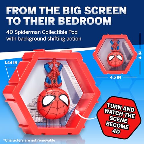 WOW! PODS - 4D Marvel Spider-Man, Figura única de Cabeza colectable Que estalla de su Mundo en el tuyo, exhibición de Pared o Estante, Juguetes y Regalos de Marvel, Serie 1 no. 411