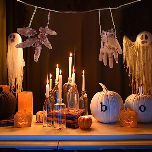 XineYuor 4PCS Mano Halloween Sangrientas de Halloween Falso Corazón Cerebro Pie Partes de Cadáver para Casa Encantada o Decoración de Halloween