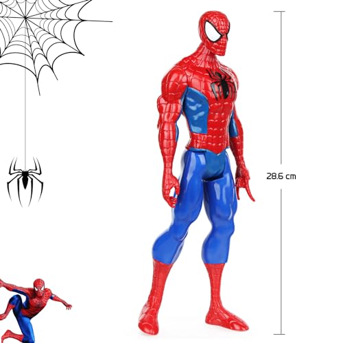 Xingsky Spiderman Muñeco, Muñecos Superheroes de 30 cm Marvel Spider-Man Figura, Spiderman Juguete Titan Hero Series Muñecos Superheroes para Niños - Adulto, Cumpleaños - Colección