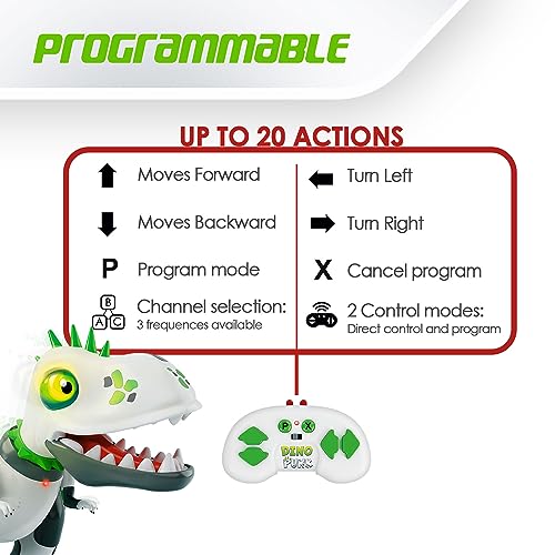 Xtrem Bots - DinoPunk | Dinosaurio Teledirigido 5 Años O Más | Robot Juguete Programable 20 Acciones | Juguete Niño 5 Años O Más | Dinosaurios Juguetes