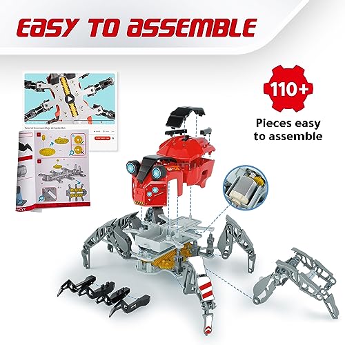 Xtrem Bots Spider BOT - Robotica para Niños Araña | Kit Robotica +7 Años | Robot Juguete 110 Piezas | Juguetes Niños | Robot Niños | Fácil De Montar