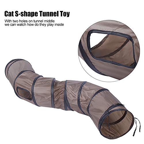 XZMSST Tubo para Mascotas Plegable con Orificio para Gatos, túnel Curvo en Forma de S para Mascotas, Juguetes interactivos para Gatos con Agujeros para Jugar y Hacer Ejercicio