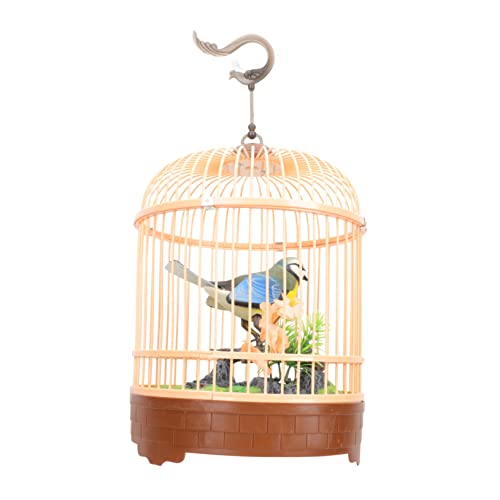 YARNOW Loro De Grabación Eléctrica Juguete De Pájaro Enjaulado para Mascotas Juguetes para Periquitos Pájaro Cantor De Juguete En Chirrido Canto De Los Pájaros Niño El Pájaro Abdominales