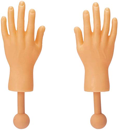 Yolococa Tiny Hands Manos Diminutas Manitas con Mango Pequeño Marionetas de Dedo Mini Manos para Dedos (2 Unidades)