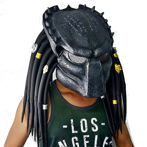 YSOCKS Máscara de látex de 30 x 27 cm de película Alien Vs. Depredador, accesorios de disfraz de Halloween, máscara de látex