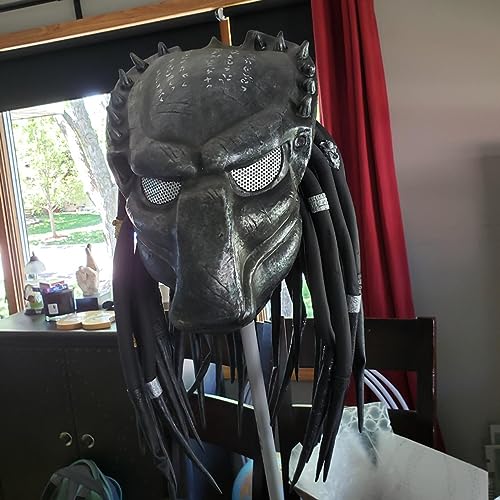 YSOCKS Máscara de látex de 30 x 27 cm de película Alien Vs. Depredador, accesorios de disfraz de Halloween, máscara de látex