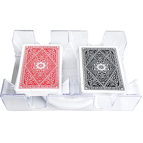 Yuanhe Bandeja de cartas giratoria de 2 cubiertas, soporte de cartas