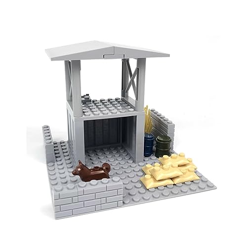 YUCG Bloques de construcción de escena militar WW2, DIY Militar Sentinel Torre Arquitectura Escena de juego para soldados SWAT, MOC Modular Building Armas Casas Compatible con Lego