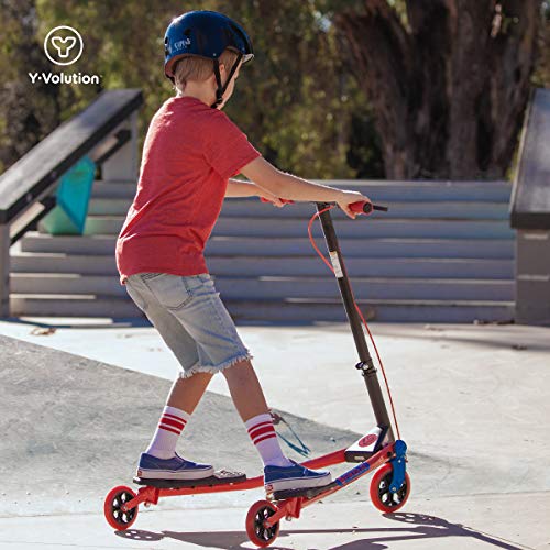 Yvolution Y Fliker Air - Patinete A3 de 3 Ruedas Foldale Wiggle Scooter autopropulsante para niños y niñas a Partir de 7 años (Rojo), Mediano