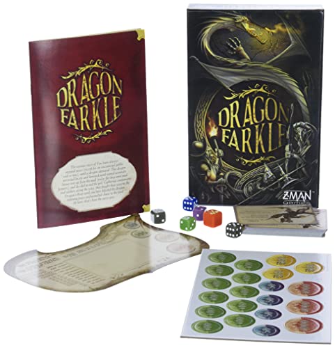 Z-Man Games , Dragon Farkle, Board Game, Ages 13+, 2-5 Players, 30 Minutes Playing Time
