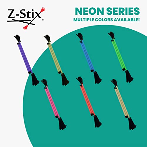 Z-Stix - Palitos de flores profesionales para malabares y 2 palos de mano, para principiantes, serie neón (Kid Stix (palo de 15 pulgadas HS de 18 pulgadas), brillo)