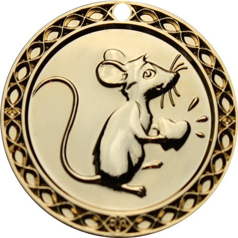 Zahnfee.me Medalla Ratón del Ratoncito Pérez - en Bronce Dorado