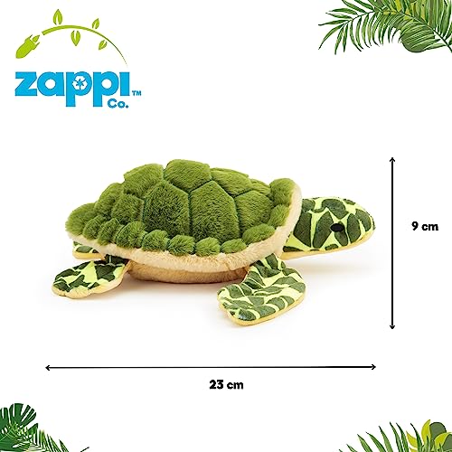 Zappi Co Peluche 100% Reciclado de Tortuga Marina (33cm de Ancho) Suave, Mullido, ecológico, colección de Animales para recién Nacidos Primer Hijo