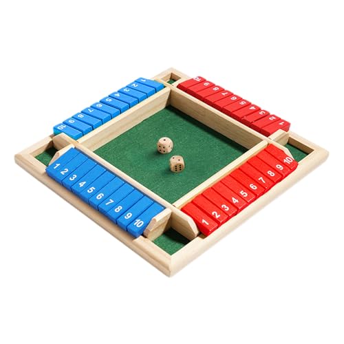 Zceplem Juego de dados de caja - Juegos de dados de madera, juegos de mesa, 2-4 jugadores, mejora las habilidades matemáticas y de toma de decisiones para aprender más, proporcionando entretenimiento
