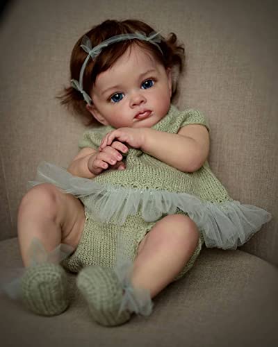 Zero Pam Muñecas Bebe Reborn muñecas para niñas Bebe Reborn Silicona Bebe Que Parece Reales (Verde)
