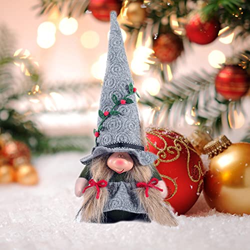 Zhihui Enano de peluche de pie | Adornos navideños sin rostro Gnomo - Papá Noel con barba larga de pie, enanos de Pascua, juguetes de muñecas, enanos, adornos para el hogar, rojo, gris, verde