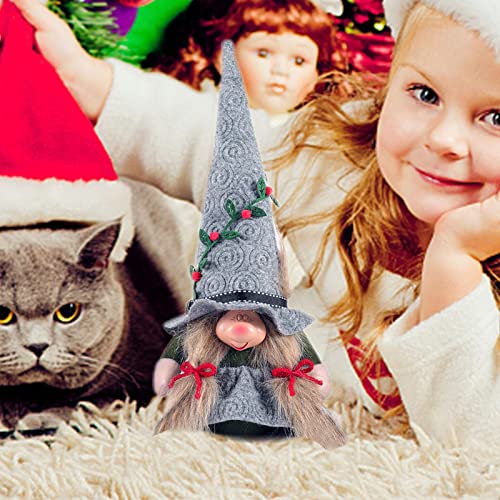 Zhihui Enano de peluche de pie | Adornos navideños sin rostro Gnomo - Papá Noel con barba larga de pie, enanos de Pascua, juguetes de muñecas, enanos, adornos para el hogar, rojo, gris, verde