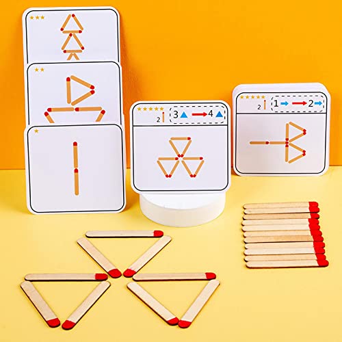 Zhihui Juegos de rompecabezas de madera para cerillas de madera, juego de 2 unidades, juguetes educativos para jardín de infantes, para niños a partir de 3 años, gran regalo de cumpleaños para niños
