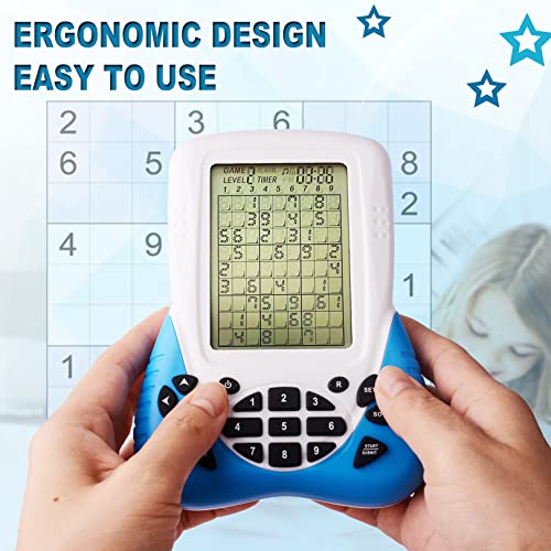 ZHISHAN Sudoku - Consola electrónica de juegos cerebrales para niños y adultos mayores con dos millones de rompecabezas de 9 x 9 de fácil a duro pantalla de protección ocular de 3.5 pulgadas (azul)