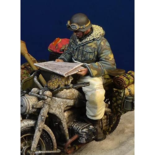 ZHONGFANG Kits de Figuras en Miniatura de Resina 1/35 GK, no Hay Motocicleta, no Hay periódico, Kit sin Montar sin Pintar