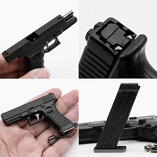 Zhongren G17 - Mini llavero táctico con forma de pistola 1:3 con piezas móviles, colección realista de modelo de pistola con colgante para hombres, fanáticos del ejército, regalo de novio