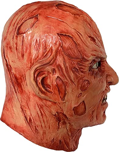 ZLCOS Máscara de Halloween Freddy de látex olmo Street Horror Movie Krueger Cosplay accesorio de fiesta temática disfraz (rojo)