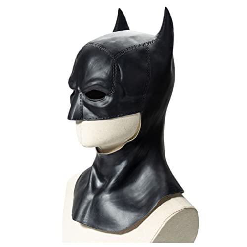 ZMOOPE Máscara de látex para cosplay de la película de Batman 2022, accesorios novedosos para disfraz de fiesta, talla única, negro, circunferencia de la cabeza 55-62 cm