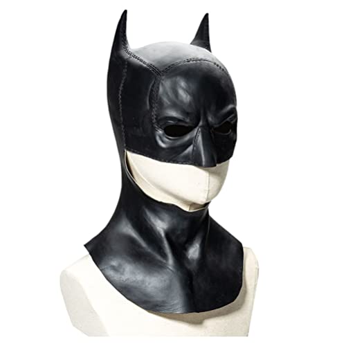 ZMOOPE Máscara de látex para cosplay de la película de Batman 2022, accesorios novedosos para disfraz de fiesta, talla única, negro, circunferencia de la cabeza 55-62 cm