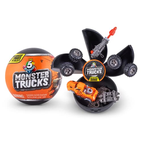 ZURU 5 SURPRISE- 5 Surprise Monster Trucks Serie 1 de ZURU (Paquete de 2) Dino,Ghost, 77142 Truck Capsule Coleccionable (2 Unidades), Color Pack