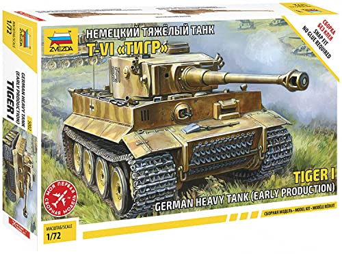 Zvezda 500785002 - Maqueta de Tanque de Combate alemán Tiger I (2ª Guerra Mundial) (Escala 1:72)