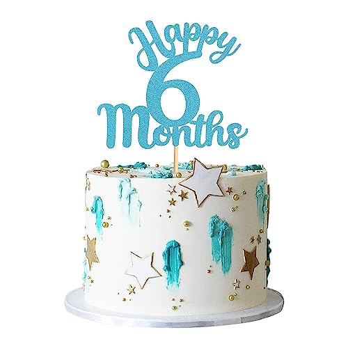 1 paquete de 6 meses decoración para tartas de medio año antiguo decoración para tartas 1/2 cumpleaños de bebé bebé ducha decoración bebé medio año viejo fiesta de cumpleaños decoraciones semestre