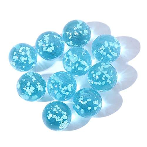 10 bolas de vidrio luminosas, máquina de pinball de juego de consola, juguetes de canicas pequeñas, decoración de peceras, máquina de pinball de mármol (azul cielo)