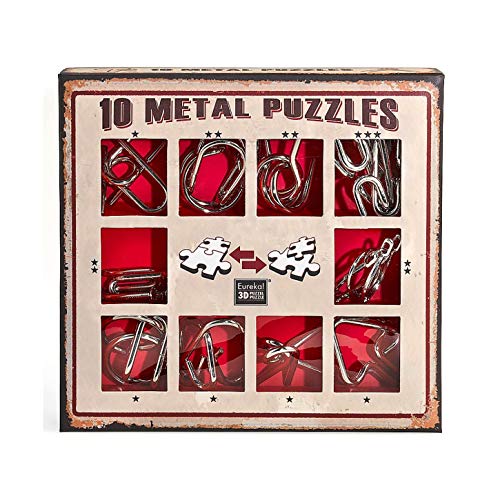 10 Metal Puzzles Varios Niveles de dificultad - Caja roja - Eureka