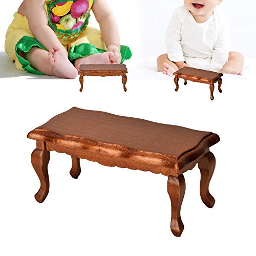 1:12 mesa auxiliar de madera en miniatura, casa de muñecas modelo de mesa auxiliar en miniatura, accesorios de casa de muñecas(marrón)