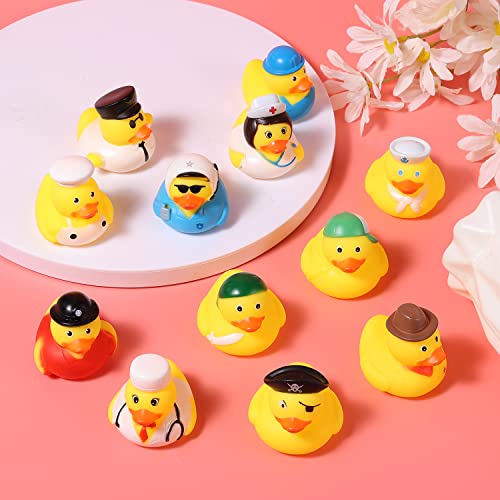 12 Piezas Patos de Goma para Jeep Ducking, Surtidos Coloridos Juguetes de Pato de Baño Goma del Pato Flotante para Niños Pequeños para Juegos de Patos Baby Shower Premios Fiesta de Cumpleaños