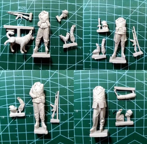 1/35 Kit de modelismo en Miniatura de Resina de Soldado de la Segunda Guerra Mundial (4 Personas)// Yj6B-4