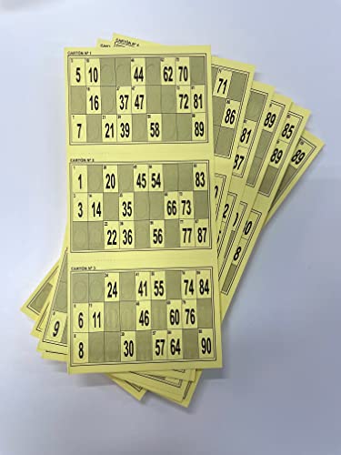 150 CARTONES TROQUELADOS DE Bingo (Amarillo)