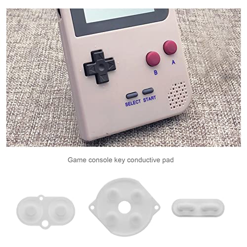 2 juegos de almohadillas de botón de goma conductora controlador almohadilla de botón de repuesto blanco pieza de reparación compatible con controlador de color Game Boy